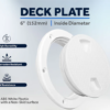 4" Deck Plate, Round White with Clear Lid