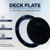4" Boat Round Deck Plate, Black