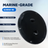 4" Boat Round Deck Plate, Black - Image 3