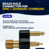 1/4" Male Fuel Line Connector 2-Prong, for All Yamaha and Mercury Fuel Tank - Image 2