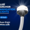 LED Anchor Navigation Lights, Removable Boat Light Pole, USCG 2NM, 24 Inch