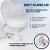 TMC Electric Toilet with Threaded-On Hose Connection, Compact Bowl, On-Off Flush Control 12V DC